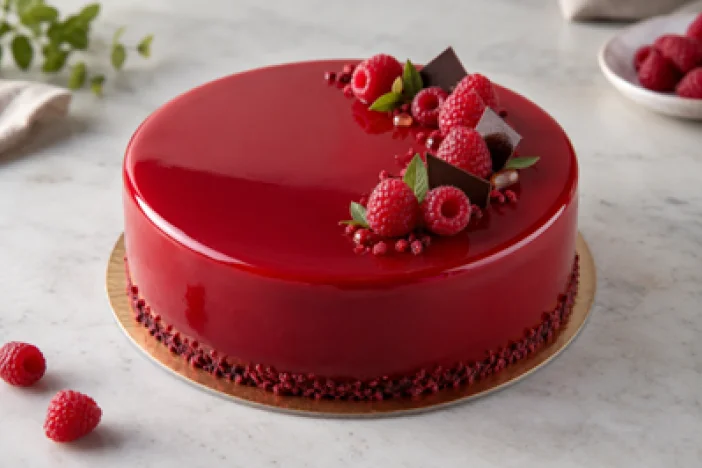 un entremets framboise 